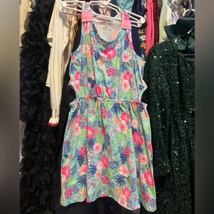 Tommy Bahama Kids Floral Dress in Blue and Pink